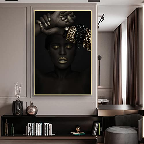 Peinture toile femme africaine pour réchauffer un grand mur blanc sans cadre imposé