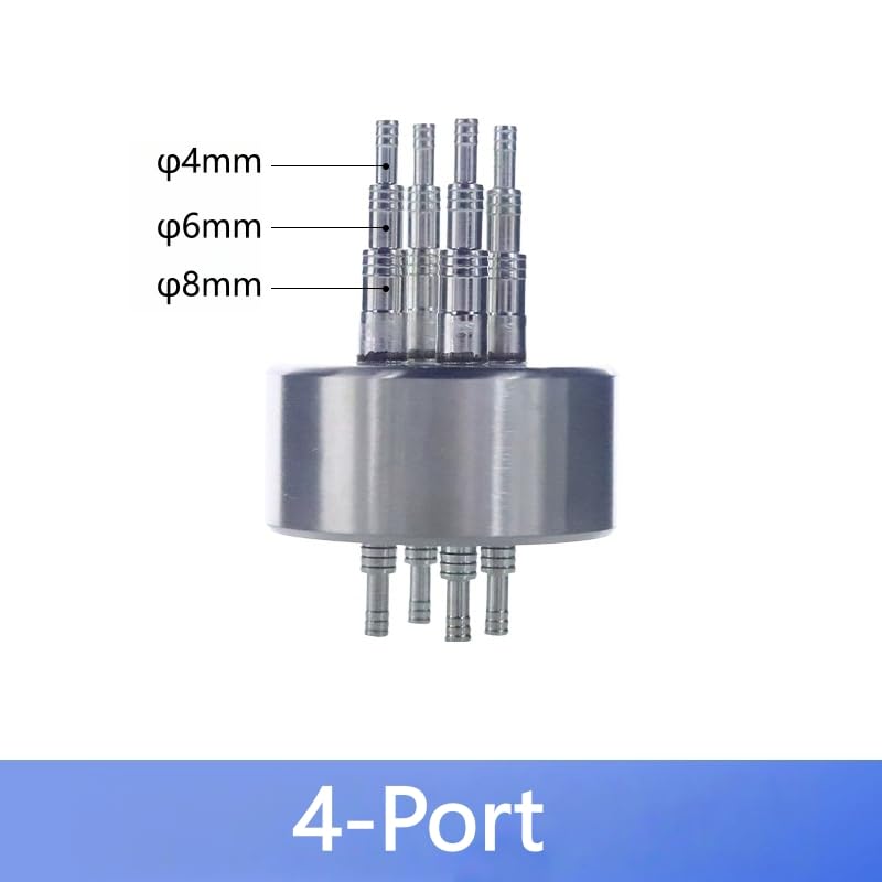 Tapa de botella GL45, acero inoxidable for botellas de reactivo de fase móvil, 1 unidad(4-Port)