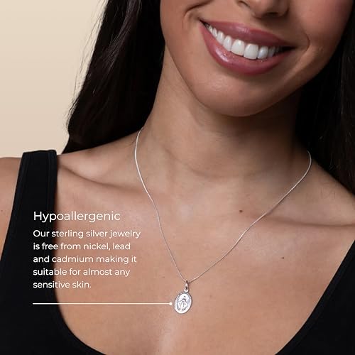 Collier médaille miraculeuse en argent sterling véritable Aeon chic et durable