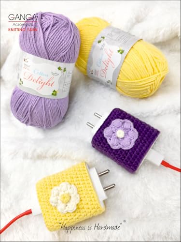 Image of Ganga Acrowools Cotton Delight, Dk Weight Cotton Yarn, Oekotex Class L Certified 100G, 169M COD023 Amethyst Smoke, Pink