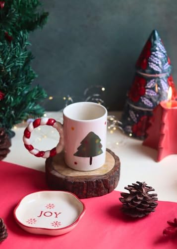 Image of WEAVING HOMES Handcrafted Ceramic Mug & Dessert Plate to Gift to Best Friend and Love Microwave Safe (Set of 2, Multicolor)