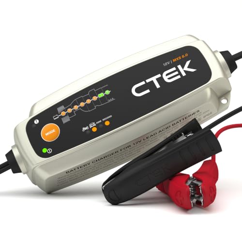 CTEK MXS 5.0, Chargeur De Batterie 12V 5A, Compensation De Temp&eacute;rature Int&eacute;gr&eacute;e, Chargeur De Batterie Voiture Et Moto, Chargeur De Batterie Intelligent Avec Mode De Reconditionnement Et Option AGM