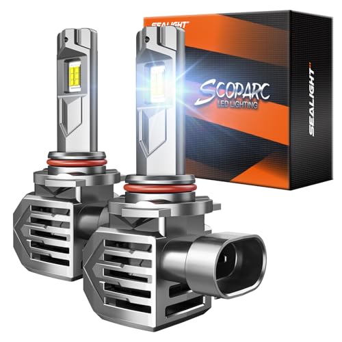 SEALIGHT S7S HB3 Light Bulb, 60000LM High Power 9×Brighteness for ATVs & Powersports, 2025 Version 99% Compatibility, 10 Years Lifespan, Plug and Play, Pack of 2