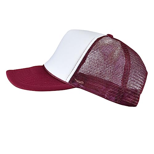 Image of NYFASHION101 Plain Mesh Trucker Hat - Breathable 6-Panel Daily Snapback Cap, Customizable Ideal for DIY Embroidery & Patches