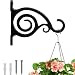 Gray Bunny Fancy Curved Hook, Black, Cast Iron Wall Hooks for Bird Feeders, Planters, Lanterns, Wind Chimes, As Wall Brackets and More!