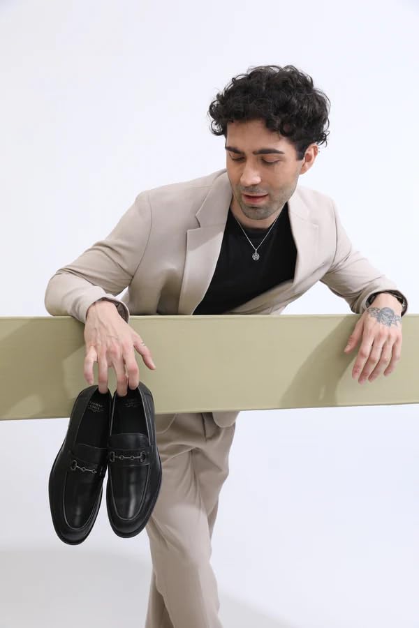 Image of Thomas Crick Men's Fashion Loafers with Metal Tip - Anti-Skid Sole & Ankle Cushioning