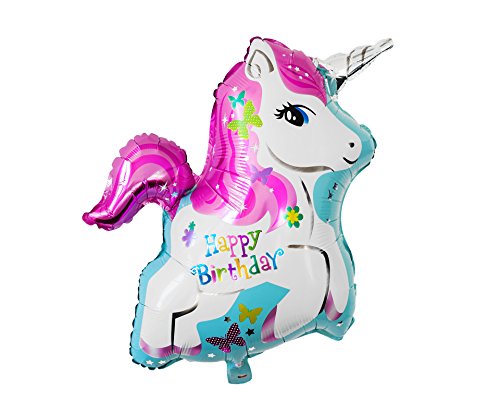 Ballon feuille"licorne Ballon Bon anniversaire"| hélium/air Ballon Fête d'anniversaire, Décoration d'anniversaire pour enfants 65 cm Cover