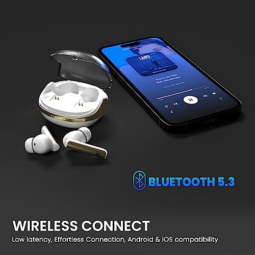 Portronics Harmonics Twins S7 True Wireless in Ear Earbuds with 35Hrs Playtime, Auto ENC, Quad Mic,13mm Driver, Touch Control, BT 5.3v, Voice Assistant, Type C Charging Port(White) - Image 3