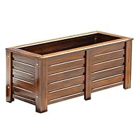 Wooden Planter Box Storage Box with Crate Style, Cedar Wood Flower Container, Rustic Rectangle Planter for Planting Decor and Storage