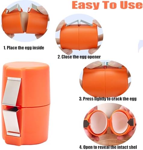 Egg Shell Opener, 3 Pcs Egg Separator for Raw Eggs, 2025 New Egg Cracker Tool, Stainless Steel Eggshell Breaker Egg Shell Cutter Kitchen Gadgets,Quickly Cutting Off Cooked Eggs
