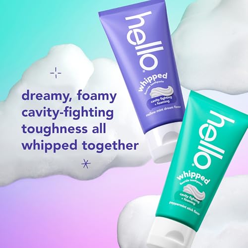 Hello Whipped Mellow Mint Dream and Peppermint Stick Zahnpasta-Set, Minty Adult Foam Zahnpasta mit Fluorid, SLS-frei, erfrischt den Atem… – Ansicht 3
