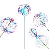 ATKSUNIEE 4 Pack Magic Rave Bubble Wand,Rainbow Spinner Toy,Rainbow Twirler Stick,Bubble Spinner Wand Toy for Adults, Colorful Wand for Party and Festivals.(Color)