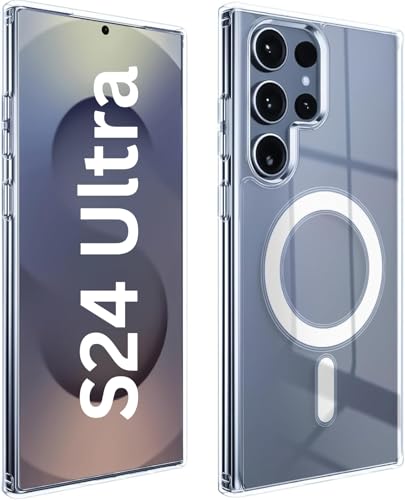 Image of REALCASE for Samsung S24 Ultra 5G Magnetic Clear Case | Durable, Scratch-Resistant | Slim Transparent Compatible with MagSafe | Protective TPU Bumper Back Cover for Samsung Galaxy S24 Ultra 5G