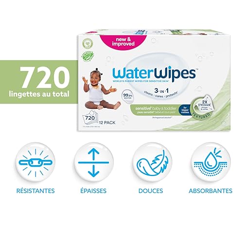 Lingettes pour bébés peau sensible 99,9% eau sans parfum - 2