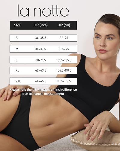 Image of la notte Women's Bikini Underwear Breathable Cotton Panties for Womens 6 Pack Ladies Stretchy Hipster Soft Briefs Panty