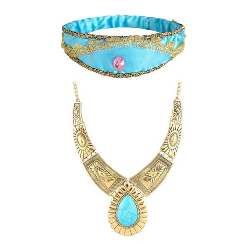 Bloomiro Princess Jasmine Costume For Girls Halloween Kids Dress Up Outfit With Accessories thumb #4