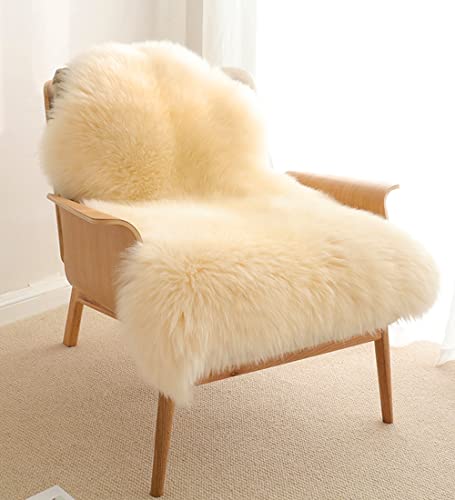 Gracefur Area Rug Genuine Sheepskin Rug Soft Lambswool Throw Rug Decorative Rug For Bedroom Sofa Floor (Beige 2 * 3Ft) #TOP6