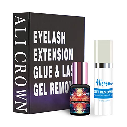 Professional Eyelash Extension Glue 10 ml,0.5-1 Sec Dry Time & 7-8 Weeks Retention with Eyelash Extension Gel Remover 20ml | Remover Adhesive in 60s