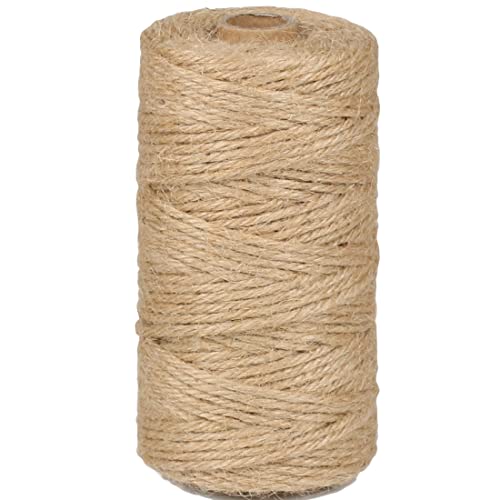 Image of PerkHomy Jute Twine String 3mm 328Ft Natural Thin Ribbon for Craft, Gardening, Wedding Decoration & Packing (328FT * 3mm)