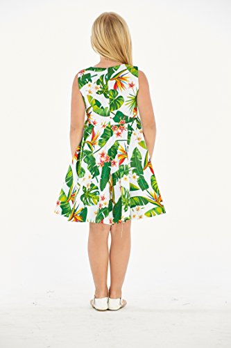 Girl Hawaiian Vintage Fit and Flare Dress in Vintage Tropical Toile2