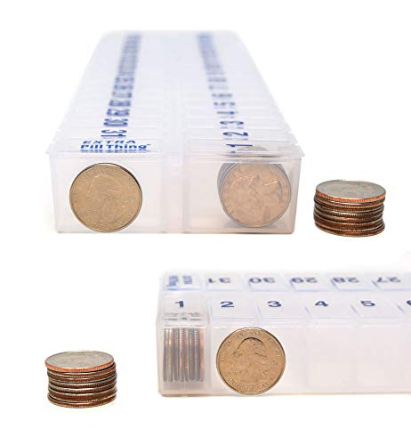 Image of Once-a-Day Monthly Pill Organizer - Large Compartments with Removable Lid for Easy Loading - Holds 31 Days of Medications Plus Extra Compartment - BPA Free (Pack of 2)