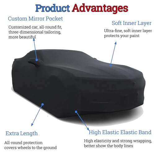 Image of Indoor Car Cover Custom Fit for Camaros SS, RS, ZL1, Z /28、LS, 1LT, 2LT, 3LT, LT1 Luxurious Soft Stretch Satin Car Cover Breathable Dust-Proof for Underground Garage, Car Show