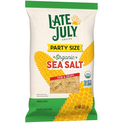 Image of Late July Sea Salt Organic Tortilla Chips, 14.75 Oz Bag (Pack of 2)