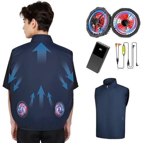 Cooling Vest with 20000mah Battery Pack 2 Fans included, 12V Air Conditioning Vest, Cooling Workwear For Hot Summer