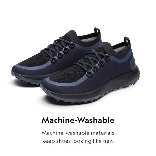 Allbirds Men's Trail Runner, Breathable All Traction Hiking Shoes - True Navy, Hazy Indigo (Natural Black Sole) - 9.5 Medium