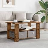 Homgoday Zeitgenössischer Couchtisch aus Holzwerkstoff - Mit praktischen Schubladen und Regalen für Wohnzimmer und Gesellschaftsräume 8000418