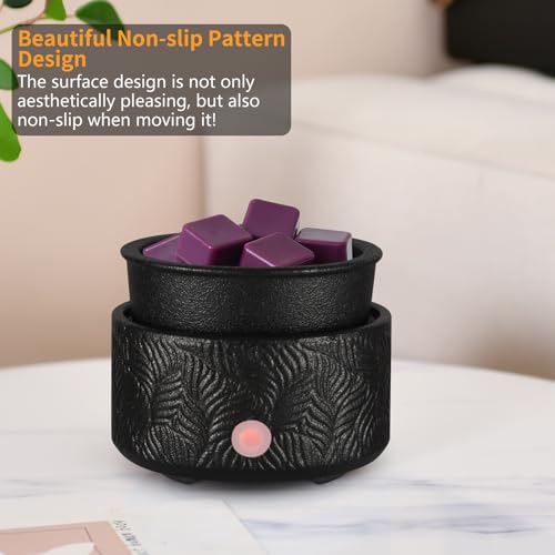 Chauffe-cire électrique 4 en 1 diffuseur de parfum céramique noir