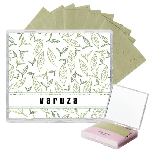 [100 Counts + Mirror Case] Green Tea Natural Oil Blotting Sheets for Face with Mirror Case