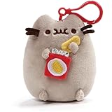 GUND Pusheen Snackable Chips Cat Plush Stuffed Animal Backpack Clip, Gray, 5