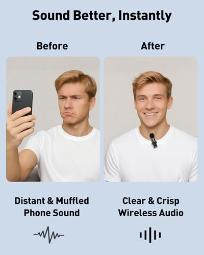 Image of GoorDik Wireless Lavalier Microphone for iPhone, Android, USB C, PC, Camera Video Recording 4 in 1 Clip-on Mics with Rotatable Clip&Denoise Recording, for Vlog Tiktok YouTube Podcast Content Creator