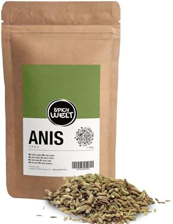 Spicy Welt Whole Anise Seeds (250g) - Green Anise in Matalahúva Grain - for Bakery, Infusions and Bakery | Sweets, Aromatic and Fragrant | 100% Natural & No Additives