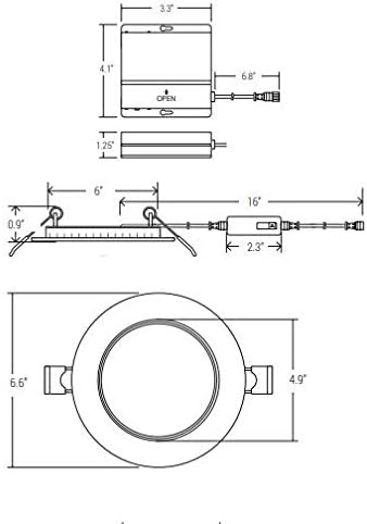 Elite RL679-700L-DIMTR-120-27K/30K/35K/40K/50K-90-WH 6" Baffle Round Slim LED Fixture with Multi-CCT, No Housing Required