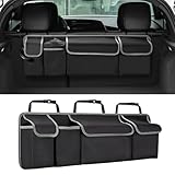 ADILIKADII Bolsa Colgante de Cajuela para Auto, Organizador de Almacenamiento de Maletero Coche 600D Oxford 4 Bolsillo, 3...