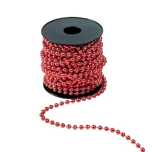 Perlenkette für Weihnachtsbaum 10M Rot Perlengirlande Weihnachten...