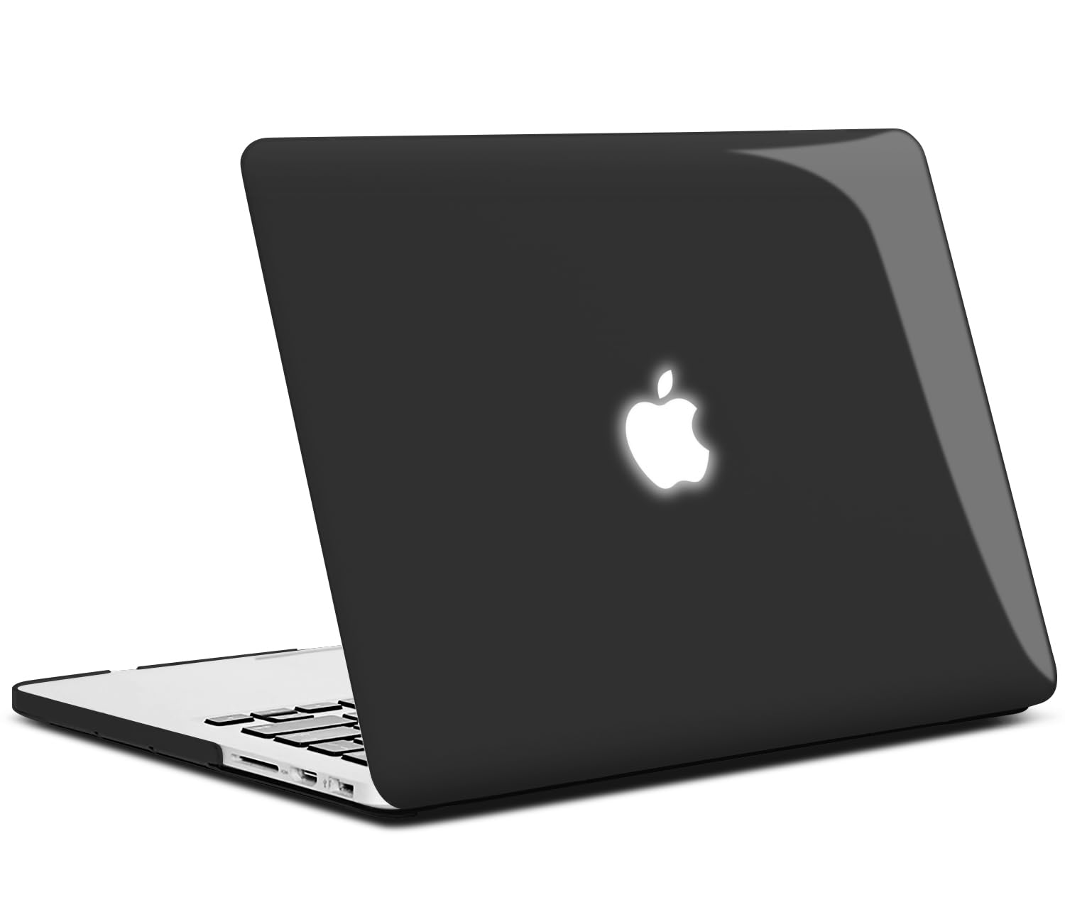TECOOL Cover compatibile con MacBook Pro 15 Pollici Retina 2015 2014 2013 2012 (A1398), Custodia Rigida Protettiva Sottile in Plastica e Copritastiera UE, Cristallo Nero