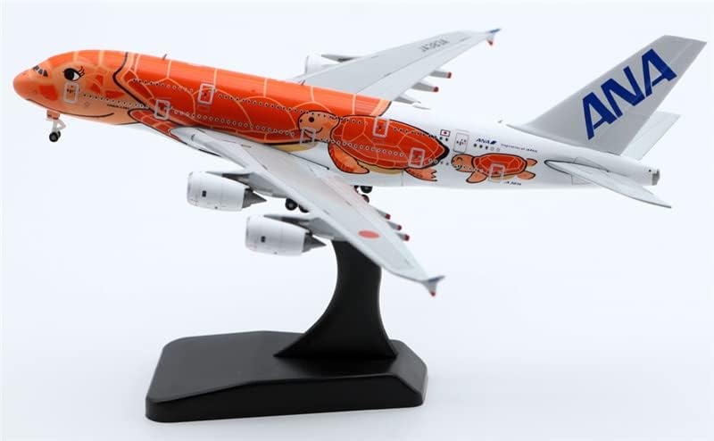 Miniatura 6 de JC Wings ANA Kala Airbus A380 JA383A Tortuga Naranja 1500 DIECAST modelo de avión preconstruido