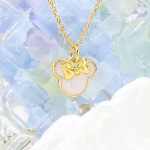 S925 Sterling Silver Plated Gold Sweet Mouse Necklace With Bow White Dropper Cute Mouse Animal Exquisite Fashionable Necklace Anniversary Romantic Birthday Gift for Her Mom Daughter Women3