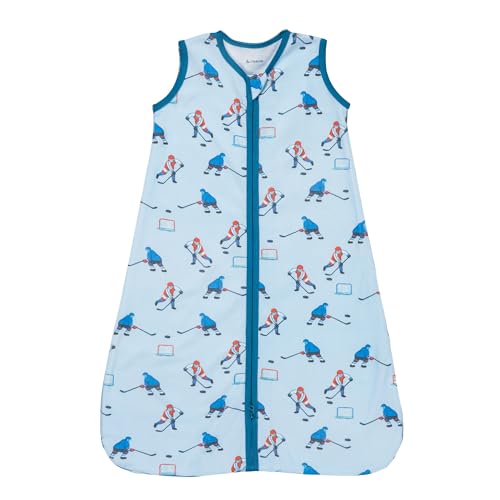 Image of LollyBanks Baby Sleep Sack, 100% Cotton Baby Sleeping Bag for 0-6 Months, Gentle and Lightweight Baby Wearable Blanket with 2-Way Zipper, Baby Essential (Ice Hockey Print)