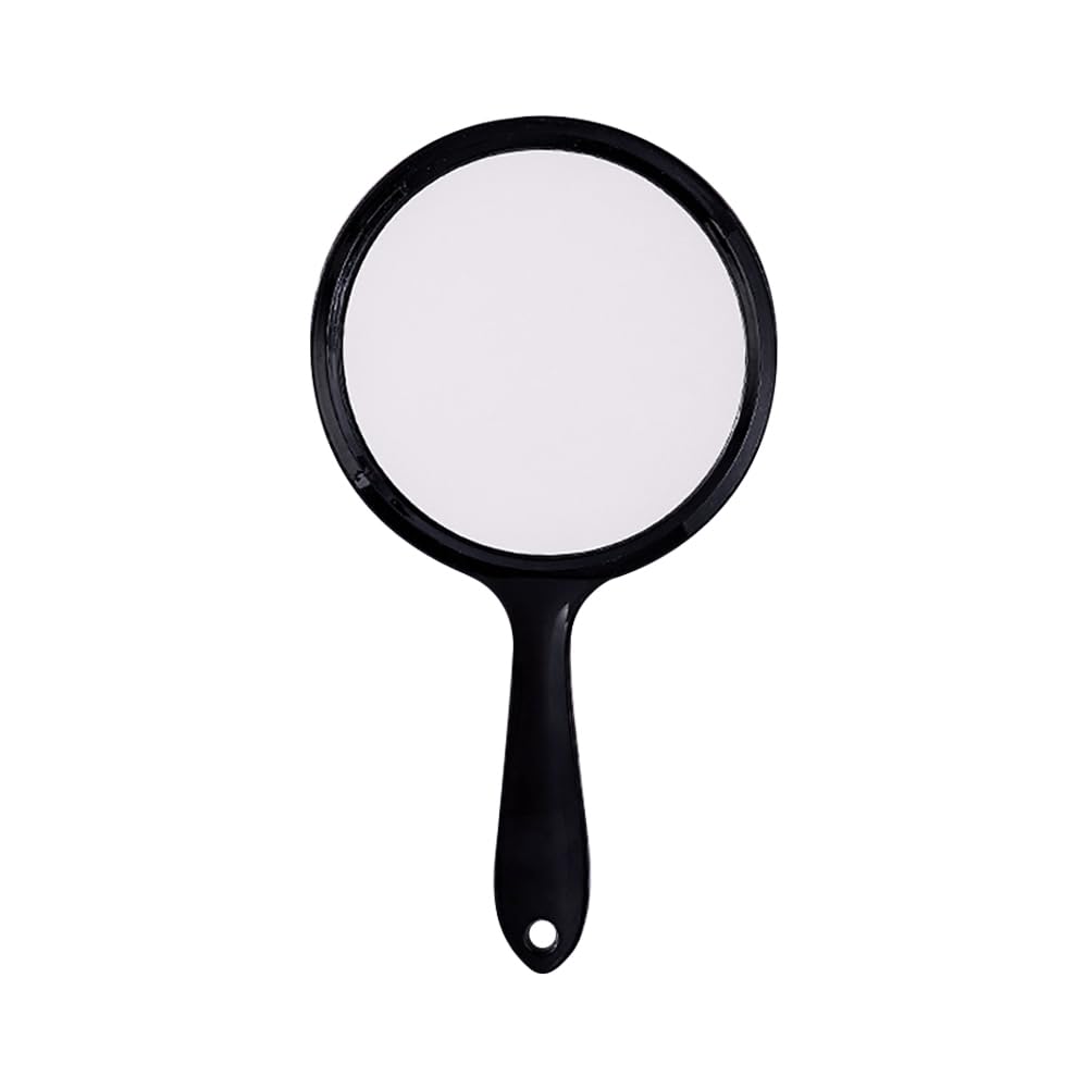 Black Double Sided Hand Mirror Travel Makeup Mirror Handheld Cosmetic Mirror Round Shaped Hand Mirror Make Up Vanity Mirror with Hanging Hole in Handle-image-39