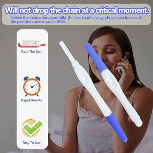 Image of Fake Pregnancy Test Strips,4Packs Always Positive Early Pregnancy Test Kit,Prank HCG Pregnancy Rapid Test for April Fools' Joke Gag,Blue & Pink