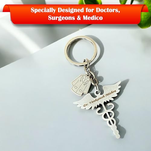 Image of SAVRI Personalized Keychain with Customized Name Engraving | Stainless Steel Round Professional Keychain