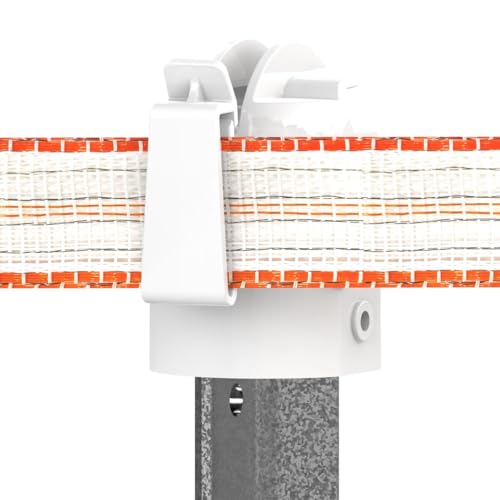 Gallagher HD T-Post Topper Insulator 10-Pack | Heavy-Duty Electric Fence Post Cap for Wire, Polywire, or Tape | Livestock-Safe UV-Resistant Topper | White Electric Fence Insulator