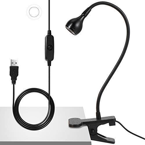 Haofy Luz de Lectura, Luz de Libro Recargable, Lámpara de Mesa LED con Pinza y Cuello Flexible, 360° Flexible Lampara de Lectura Pinza para Lectores Noche, E-Reader, Libro