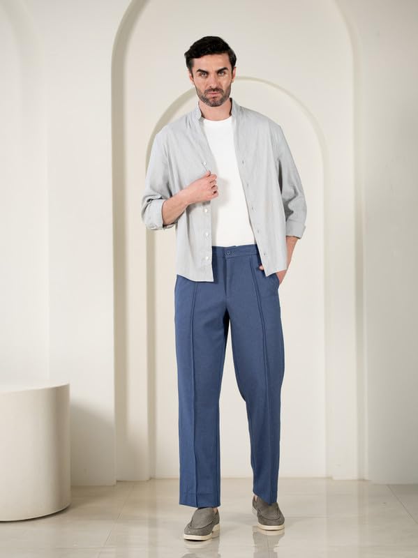 Image of The Pant Project Relaxed Fit Korean Pintuck Pants for Men | Stylish Relax Fit Men's Wear Trousers for Office or Party | Mens Fashion Dress Trouser Pant