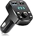Produktbild Cvozo Bluetooth FM Transmitter für Auto, Blaue Umgebende Leuchte Drahtloser Radio Kfz-Empfänger Adapter mit Freisprecheinrichtung, Dual USB Ladegerät für GPS-Geräte, Handys, SD-Karte, USB-Disk