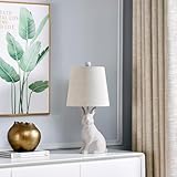 Crestview Collection Rabbit Table Lamp with Shade (White)